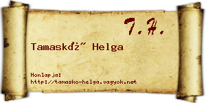 Tamaskó Helga névjegykártya
